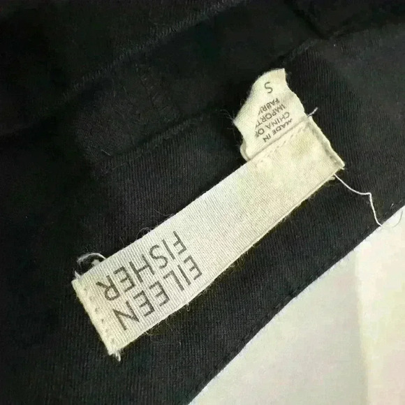 EILEEN FISHER Solid Black Rayon Ponte Stretch Zip Ankle Pants Size Small - Picture 12 of 12